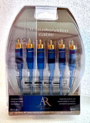 NIP 6 ft Audio/Video Cable AR Acoustic Research AP061 (blue) - Image 1 of 2