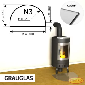 Kamin Glasbodenplatte Funkenschutz Kaminplatte Glas Ofen Platte Bodenplatte - N3 - Bild 1 von 7