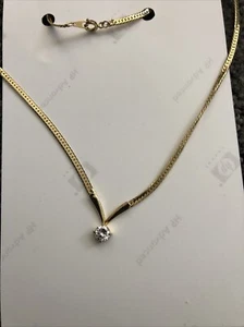 Collar en tono dorado con colgante de diamantes - Imagen 1 de 2