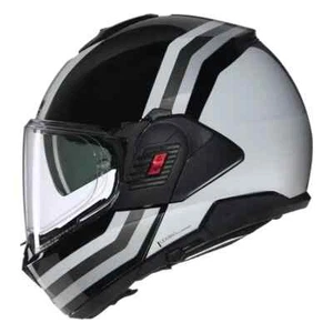CASCO REVERSIBILE NOLAN N120-1 LINEO N-COM 348 NERO BIANCO ARGENTO TAGLIA M - Foto 1 di 3
