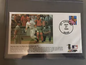 Mark mcgwire 27 de septiembre de 1998 marca postal sobre marca 70 jonrones - Imagen 1 de 3