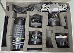 Cámara fotográfica Canon AE-1 35m plateada con estuche y 5 lentes incluidos *Leer DESCRIPCIÓN* - Imagen 1 de 24