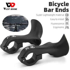 WEST BIKING MTB Fahrrad Lenker Griff Ergonomisch Bar Ends 22.2mm ein Paar - Picture 1 of 18