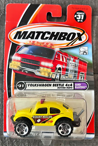 Matchbox #31 Yellow Volkswagen Beetle 4x4 Sand Blasters 2000 Mattel NEW