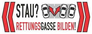 Aufkleber "STAU? RETTUNGSGASSE BILDEN!" 40 x 107 mm - Bild 1 von 1
