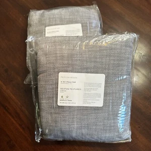 Pottery Barn Gardine Vorhang Paneele Seaton Struktur Baumwolle grau Paar Set 50 x 84 - Bild 1 von 5