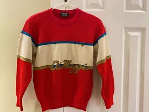 Vintage Di Maggio Mixed Doubles Red Knit Applique Sweater - Picture 1 of 10