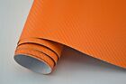 4,80€/m²  3D Carbon Folie orange blasenfrei 3000 x 152cm Klebefolie Carbon Optik