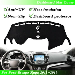 1pc Car Black Dashboard Cover Pad Dashmat For Ford Escape Kuga 2013-2019 LHD - Bild 1 von 7