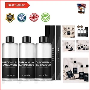 Set of Three 6.7oz Dark Vanilla & Sandalwood Reed Diffuser Refills - Non-Toxic - Bild 1 von 9