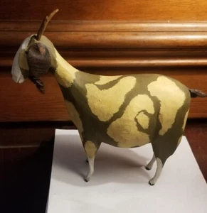 Figura Billy Goat 2005 Larry Koose arte popular tallada a mano madera 9" X 9" aprox. - Imagen 1 de 11