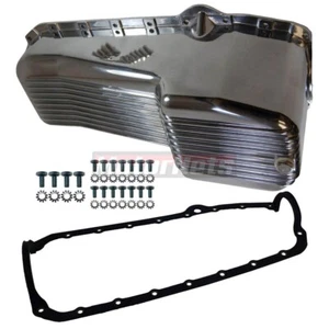 Chevy SBC 58-79 Polish Finned Aluminum Oil Pan w/ Gasket Bolts 283 305 327 350 - Bild 1 von 3