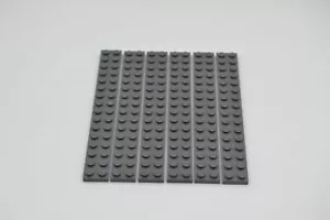 LEGO 6 x Basisplatte neues dunkelgrau Dark Bluish Gray Plate 2x16 4282 4210796 - Bild 1 von 3
