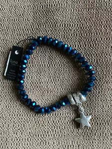 Luna London Blue beaded bracelet With Silver Charm - Picture 1 of 3