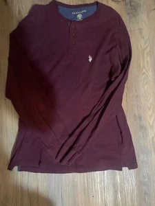 US Polo Henley Pullover Burgunderrot Knopfleiste Größe 2XL XXL - Bild 1 von 3