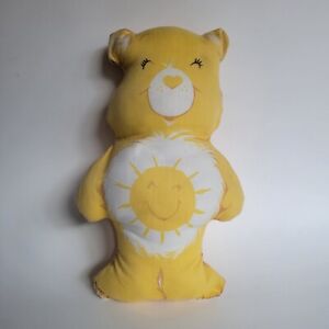 Vintage 1980s Care Bears Yellow Funshine Sunshine Hand Sewn Pillow Plush Stuffed