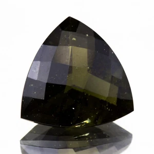 3,91ct MOLDAVIT Tektit facettiert lockerer Edelstein DREIECK 12 MM #CM444 - Bild 1 von 2