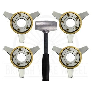 3 Bar Zenith Cut Locking KO Spinner Caps with Gold Accents, Set of 4 + Hammer - Picture 1 of 12