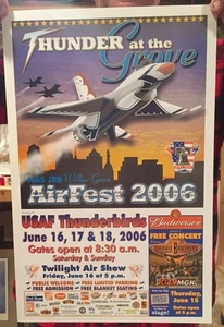 Original 2006 Air Show Poster Willow Grove Thunderbirds F-16 F-18 A-10 WWII Ace - Picture 1 of 2
