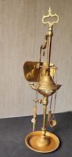 Antique bronze oil lamp with 3 arms. Height 37 cm. 1890-1910