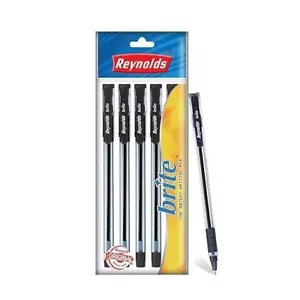 Reynolds BRITE 5 PEN BAG - BLACK | Ball Point Pen Set With Comfortable Grip - Picture 1 of 1