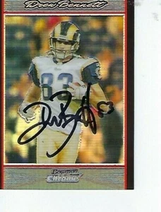DREW BENNETT SIGNED 2007 BOWMAN CHROME REFRACTOR #219 - ST. LOUIS RAMS - Picture 1 of 1