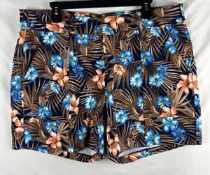 Lands' End Damen-Shorts mit Blumenmuster mittlerer Aufstand braun blau Blumen Stretch Größe XL - Bild 1 von 10