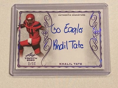 2020 Leaf Trinity Khalil Tate Auto Purple 1/10 RC Autograph Inscription - Image 1 of 2