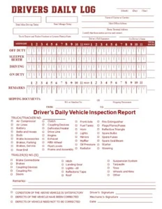 Driver Daily Log Book: 2-in-1 Driver Daily Log and Detailed Vehicle Inspection R - Picture 1 of 1