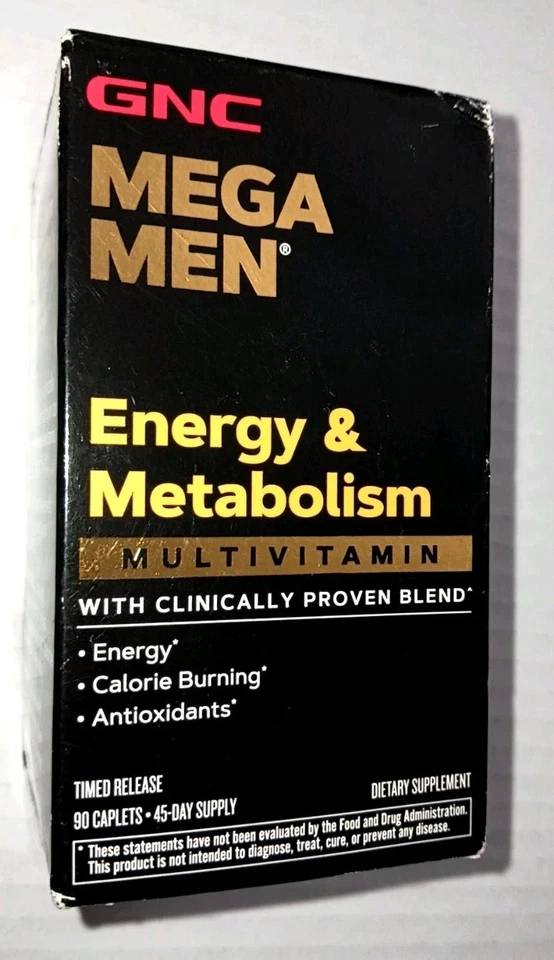 GNC Mega Men Energy & Metabolism Multivitamin Dietary Supplement 90 Caplets