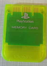Playstation 1 PS1 Official OEM 15 Block Memory Card SCPH-1020 transparent yellow