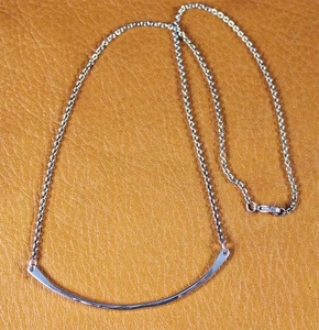 Retired James Avery HAMMERED CURVED BAR Center Necklace Sterling Silver 18" - Picture 1 of 5