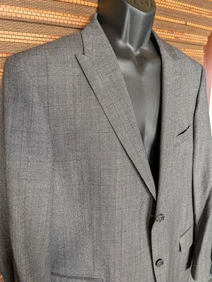 Tiglio Luxe 46R Prince Of Whales Glen Plaid Super 150s Peak Lapel Suit Blazer - Image 1 of 4