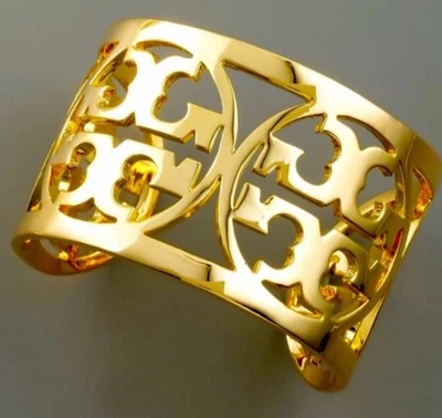 Logotipo grande Tory Burch 🧡💛Punho de ouro, pulseira ajustável com bolsa de pó - Imagem 1 de 4