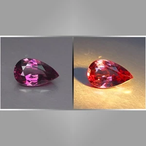 1,20 ct Unglaublich Selten! Top Farbwechsel Malaya Granat Birnenschliff für Schmuck - Bild 1 von 6