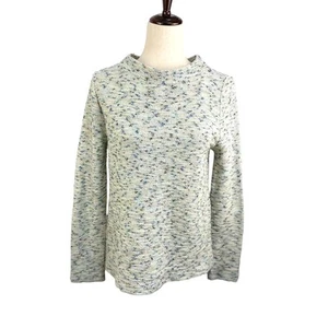Loft Cream, Blue, Gold and Black Boucle Sweater with Boat Neck Size S EUC - Picture 1 of 5