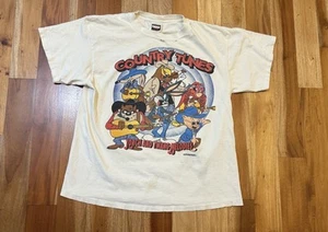 VINTAGE 1992 TULTEX LOONEY TUNES COUNTRY MELODIES DOUBLE SIDED WESTERN T-SHIRT T-SHIRT - Bild 1 von 15