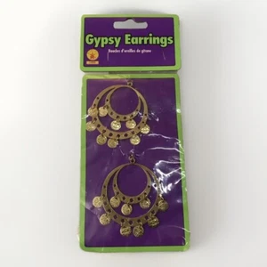 Gypsy earrings gold tone dangle READ DESCRIPTION - Picture 1 of 5