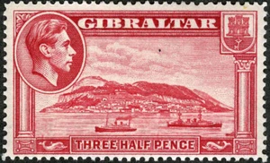 Gibraltar 1938 King George Bay Scenes MLH (SC# 109) - Picture 1 of 1