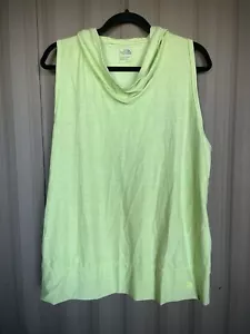 The North Face Wms Motivation Sleeveless Workout Hoodie Cowl Neck Lime Green XL - Picture 1 of 9