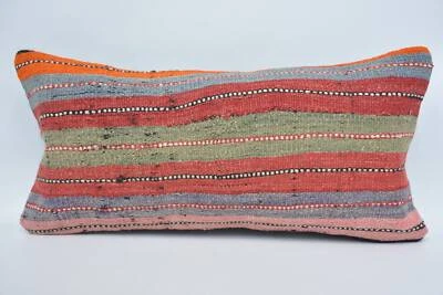 12"x24" Red Pillow Case, Vintage Kilim Pillow, Handmade Kilim Cushion - Image 1 of 4