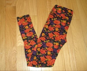 LULAROE ~ LEGGINGS Talla Única ~ OS ~ Flores Rosas Florales ~ NUEVO - Imagen 1 de 2