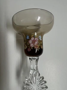 Candle Holders Two Tones Candlesticks Vintage Pair of Brown/Clear 7” Tall - Picture 1 of 10