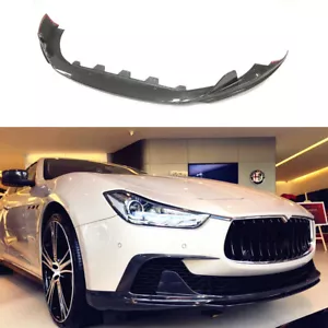 For Maserati Ghibli 2014-2016 Carbon Fiber Front Bumper Lip Spoiler Body Kit - Picture 1 of 8