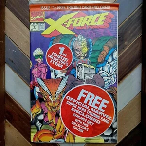Tarjeta CABLE bolsa de polietileno sellada X-FORCE #1 (1991 Marvel) / negra edición directa UPC - Imagen 1 de 2
