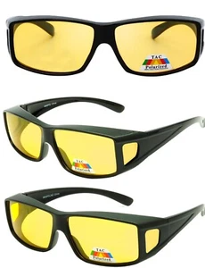 Nachtfahrpassform über Brille gelbe Gläser tragen über Abdeckung blendfreie Sonnenbrille - Bild 1 von 1