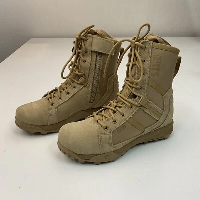 5.11 Tactical Men’s A/T 8” ARID Boots, Side-Zip, 12438 - Coyote US 6.5 - Image 1 of 4