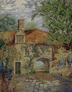 Needlepoint Tramme Kit "EUROPEAN COUNTRY HOME" 12 1/2" x 16" - Picture 1 of 4
