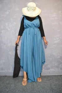 Sapphire Blue Bali Summer Jumpsuit Women/One Size Overalls Jumpsuit/Plus Size - Picture 1 of 15