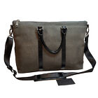 BRAHMIN BECKETT BAG CHARCOAL ASIAN NWT Laptop Tote Pebble Leather Suede Strap